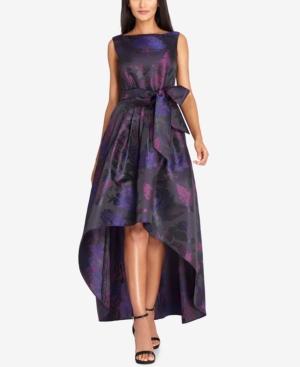 Tahari Asl Metallic Jacquard High-low Gown