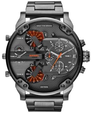 Diesel Men's Mr. Daddy 2.0 Gunmetal-tone Stainless Steel Bracelet Watch 66x57mm Dz7315