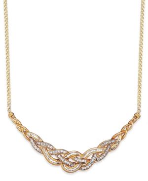 Wrapped In Love Diamond Woven Frontal Necklace In 10k Gold (1 Ct. T.w.), Created For Macy's