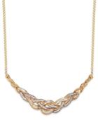 Wrapped In Love Diamond Woven Frontal Necklace In 10k Gold (1 Ct. T.w.), Created For Macy's