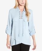 Karen Kane Lace-up Utility Top
