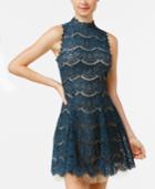 Trixxi Juniors' Lace Mock-neck Dress