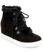 Madden Girl Pulley Faux-fur Wedge Sneakers