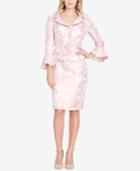 Tahari Asl Jacquard Ruffle-sleeve Skirt Suit