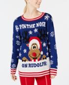 Ultra Flirt By Ikeddi Juniors' Rudolph Reindeer Sweater