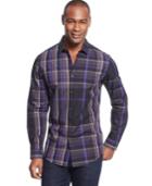 Alfani Red Large Plaid Long-sleeve Shirt, Only At Macy's