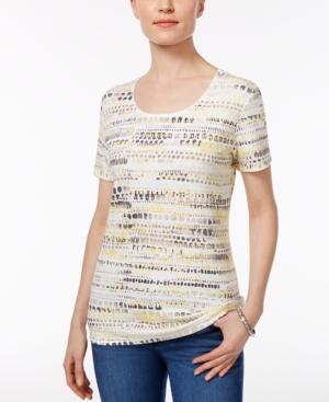 Karen Scott Petite Printed T-shirt, Created For Macy's