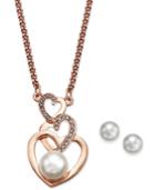 Charter Club Rose Gold-tone Imitation Pearl & Crystal Jewelry
