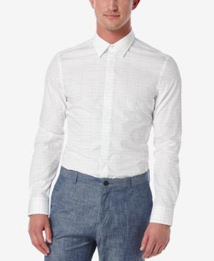 Perry Ellis Men's Slim-fit Broken-line Long-sleeve Shirt