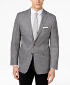Calvin Klein Men's Slim-fit Gray Windowpane Sport Coat