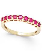 Ruby Thin Band (5/8 Ct. T.w.) In 18k Gold Vermeil