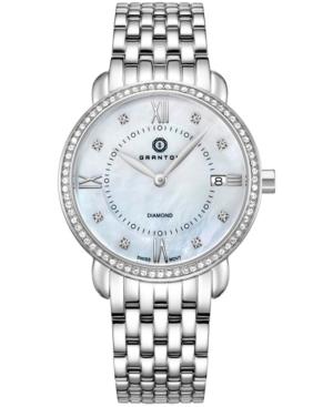 Womens Marquise Diamond Accented Swiss Quartz Bracelet Watch