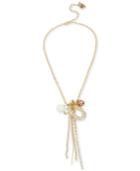 Betsey Johnson Gold-tone Multi-charm Horseshoe Lariat Necklace