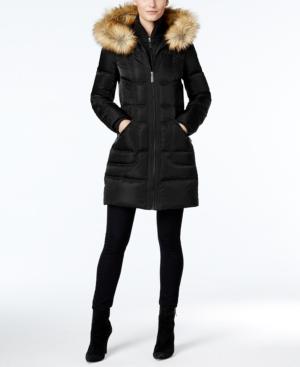 Vince Camuto Faux-fur-trim Hooded Puffer Coat