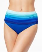 Bleu By Rod Beattie Ombre Shirred High-waist Swim Bottoms Women's Swimsuit