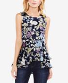 Vince Camuto Printed Ruffle-hem Top
