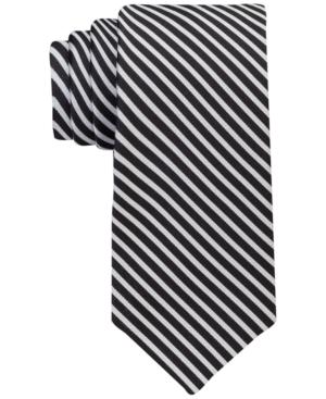 Calvin Klein Men's Black-white Mini Bar Slim Tie
