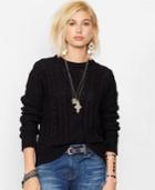Denim & Supply Ralph Lauren Distressed Cable-knit Sweater