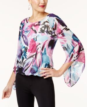 Alfani Angel-sleeve Blouson Top Available In Regular & Petite Sizes, Created For Macy's