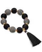 I.n.c. Gold-tone Wrapped Ball & Tassel Stretch Bracelet, Created For Macy's