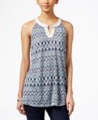 Style & Co. Split-neck Sleeveless Top, Only At Macy's