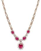 Rosa By Effy Ruby (5-7/8 Ct. T.w.) And Diamond (2-1/5 Ct. T.w.) Necklace In 14k Rose Gold