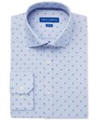 Vince Camuto Men's Slim-fit Comfort Stretch Blue Square Dobby Dress Shirt