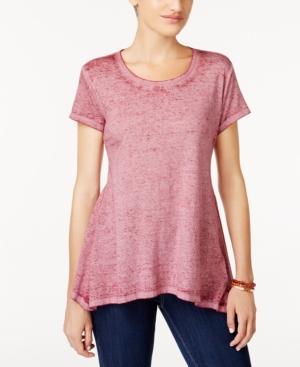 Style & Co Burnout Handkerchief-hem T-shirt, Created For Macy's