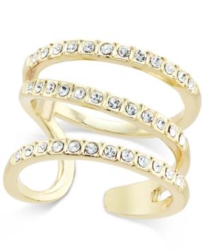 Inc International Concepts Gold-tone Triple Band Pave Statement Ring, Only At Macy's