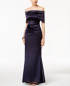 Vince Camuto Off-the-shoulder Ruched Gown