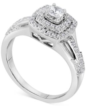 Diamond Square Halo Bridal Set (5/8 Ct. T.w.) In 14k White Gold