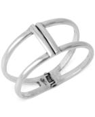 Kenneth Cole New York Silver-tone Two Row Hinged Bangle Bracelet