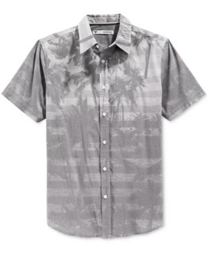 Univibe Men's Palmetto Stripe-pattern Short-sleeve Shirt