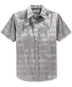 Univibe Men's Palmetto Stripe-pattern Short-sleeve Shirt