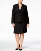 Le Suit Plus Size Solid Two-button Skirt Suit