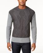 Armani Exchange Men's Colorblocked Cable Knit Stretch Sweater