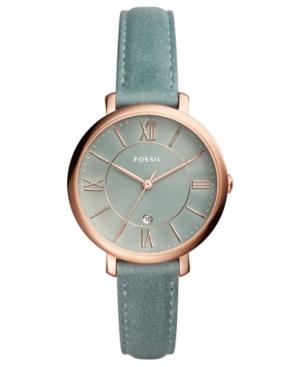Fossil Women's Jacqueline Sage Green Leather Strap Watch 36mm