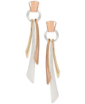 Robert Lee Morris Soho Tri-tone Linear Drop Earrings