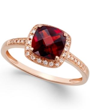 Garnet (2-1/4 Ct. T.w.) And Diamond Accent Ring In 14k Rose Gold