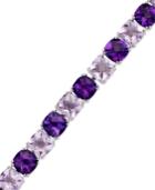 Sterling Silver Bracelet, Amethyst (21 Ct. T.w.) And Pink Amethyst (19 Ct. T.w.) Bracelet