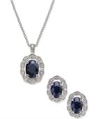 Sapphire (2 Ct. T.w.) And Diamond Accent Jewelry Set In Sterling Silver
