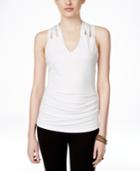 Inc International Concepts Sleeveless Lattice-back Blouse, Only At Macy's