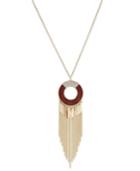 Thalia Sodi Gold-tone Pave & Wood Fringe Pendant Necklace, Only At Macy's