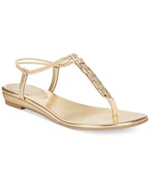 Style & Co. Edithe Embellished Flat Thong Sandals Women's Shoes