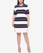 Tommy Hilfiger Plus Size Striped Sweater Dress