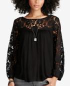 Denim & Supply Ralph Lauren Three-quarter-sleeve Lace Yoke Shirt