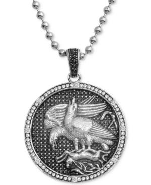 Men's Diamond Eagle Disc 24 Pendant Necklace (1/10 Ct. T.w.) In Stainless Steel