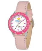 Disney Watch, Kid's Tinker Bell Time Teacher Pink Leather Strap 31mm W000067