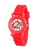 Disney Princess Ariel Girls' Red Plastic Time Teacher Watch