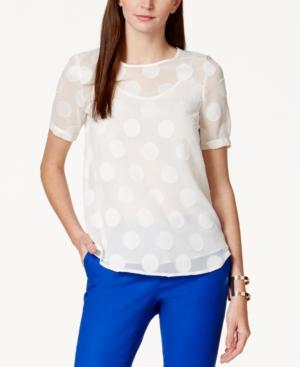 Vince Camuto Short-sleeve Printed Layered Blouse